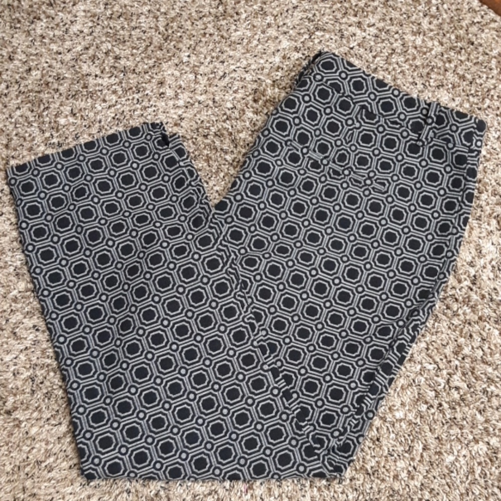 Coldwater Creek Pants Black/Gray Geometric Size 12